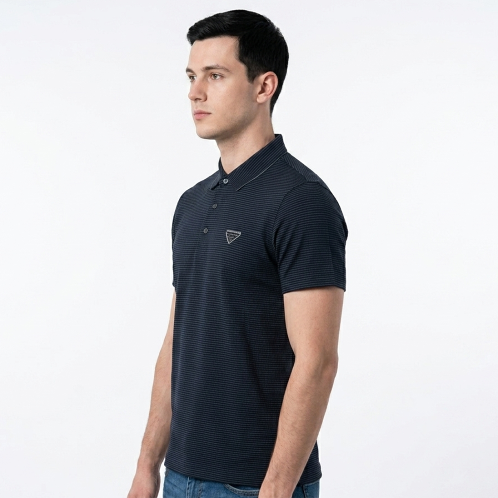 Prada Embossed Logo Blue Premium Polo Luxury T-shirt-2