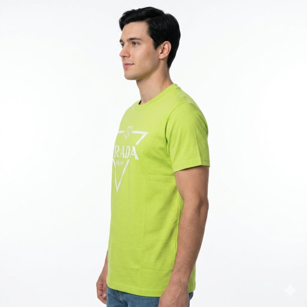 Prada Milano Print Green Premium Quality T-shirt-2