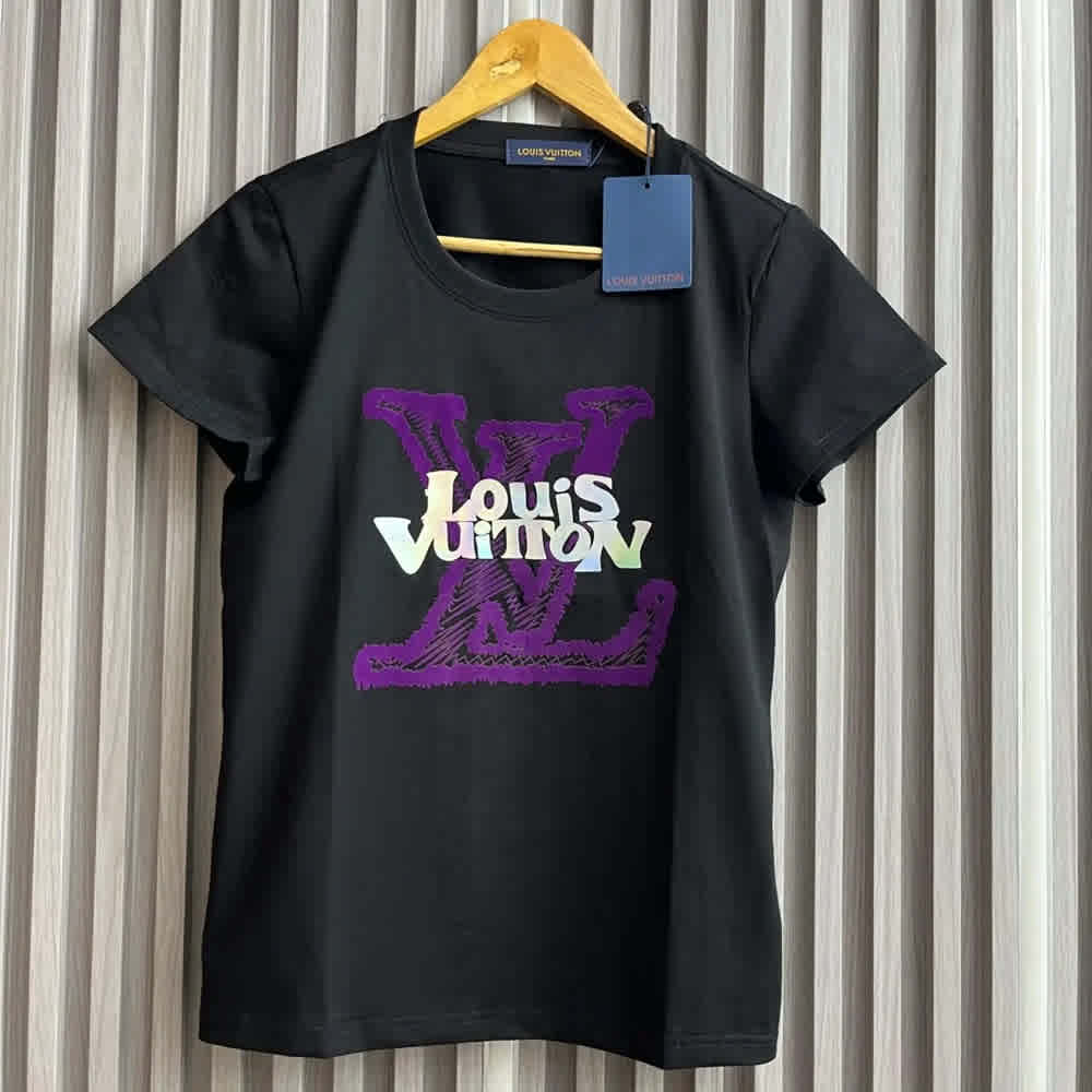 Louis Vuitton Scribble Logo Black Cotton T-Shirt-thumb-0