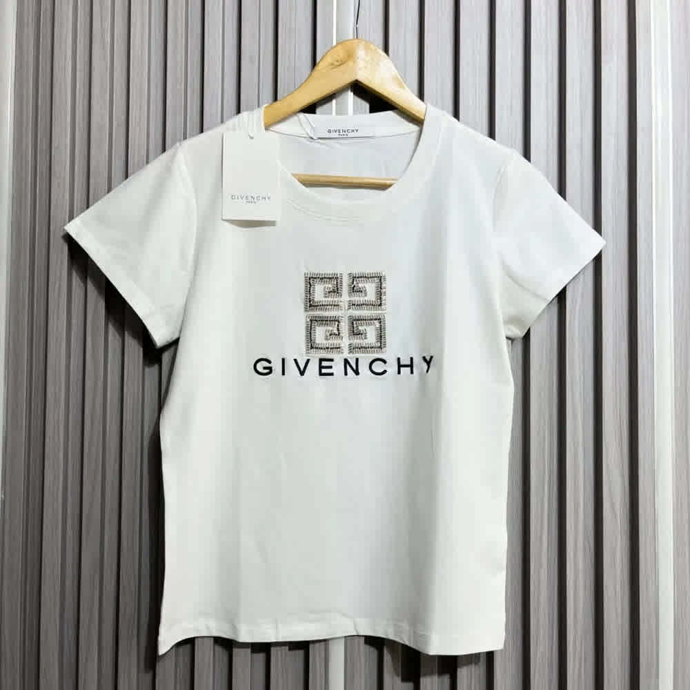 Givenchy White Cotton T-shirt-thumb-0