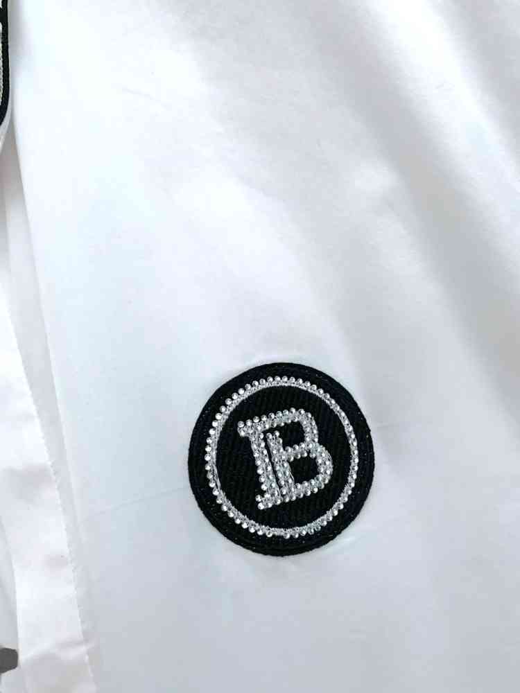 Balmain Embroidered White Premium Cotton Shirt-thumb-2
