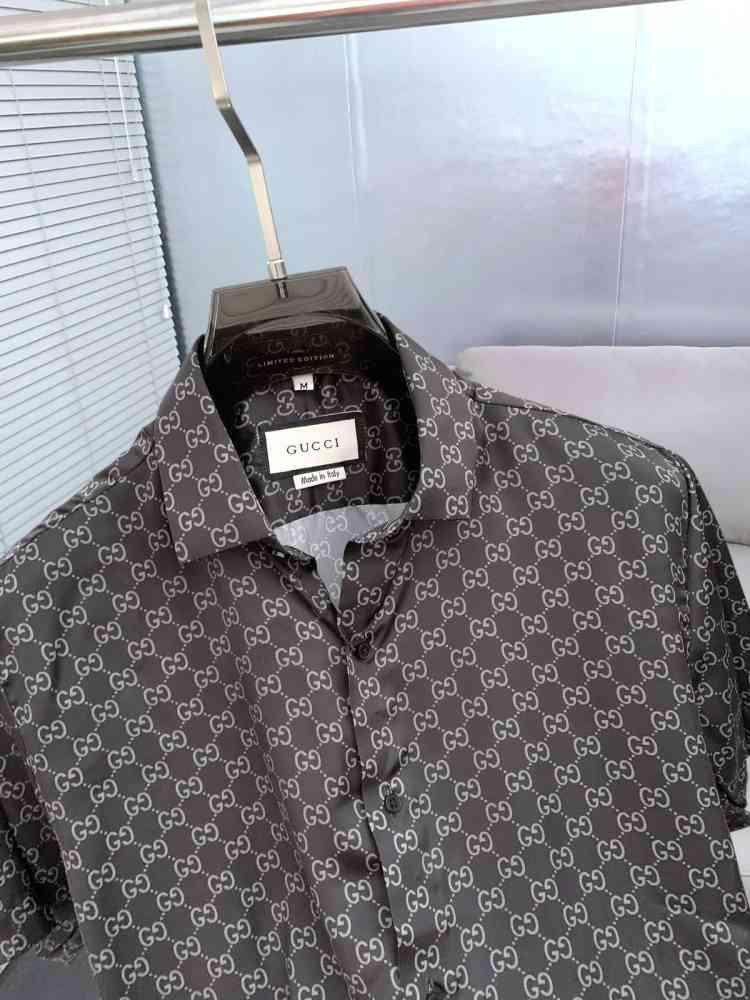 Gucci Black Premium Quality Short Sleeve Shirt-thumb-1