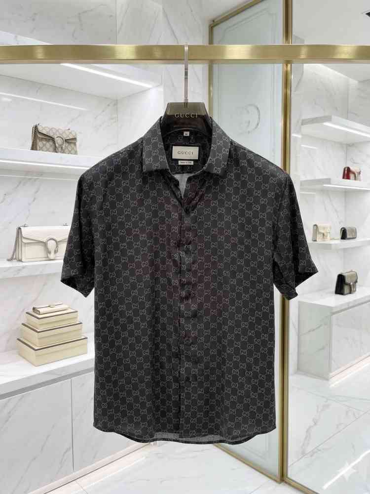 Gucci Black Premium Quality Short Sleeve Shirt-thumb-2