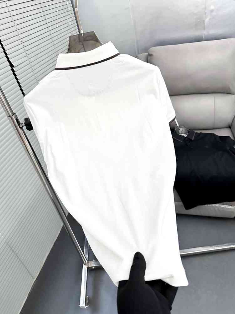 Brunello Cucinelli White Embroidery Premium Polo T-shirt-thumb-2