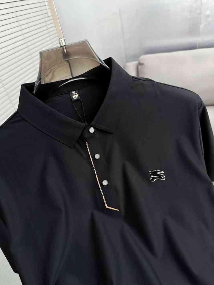 Burberry Black Premium Exclusive Polo T-shirt-thumb-3