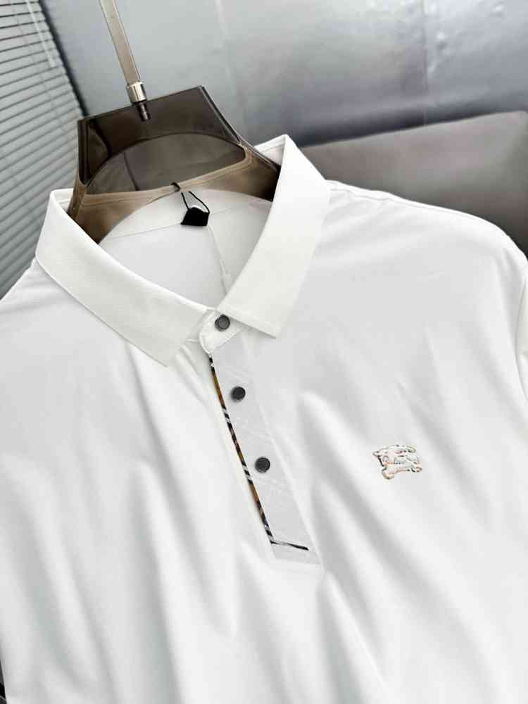 Burberry White Premium Exclusive Polo T-shirt-thumb-2
