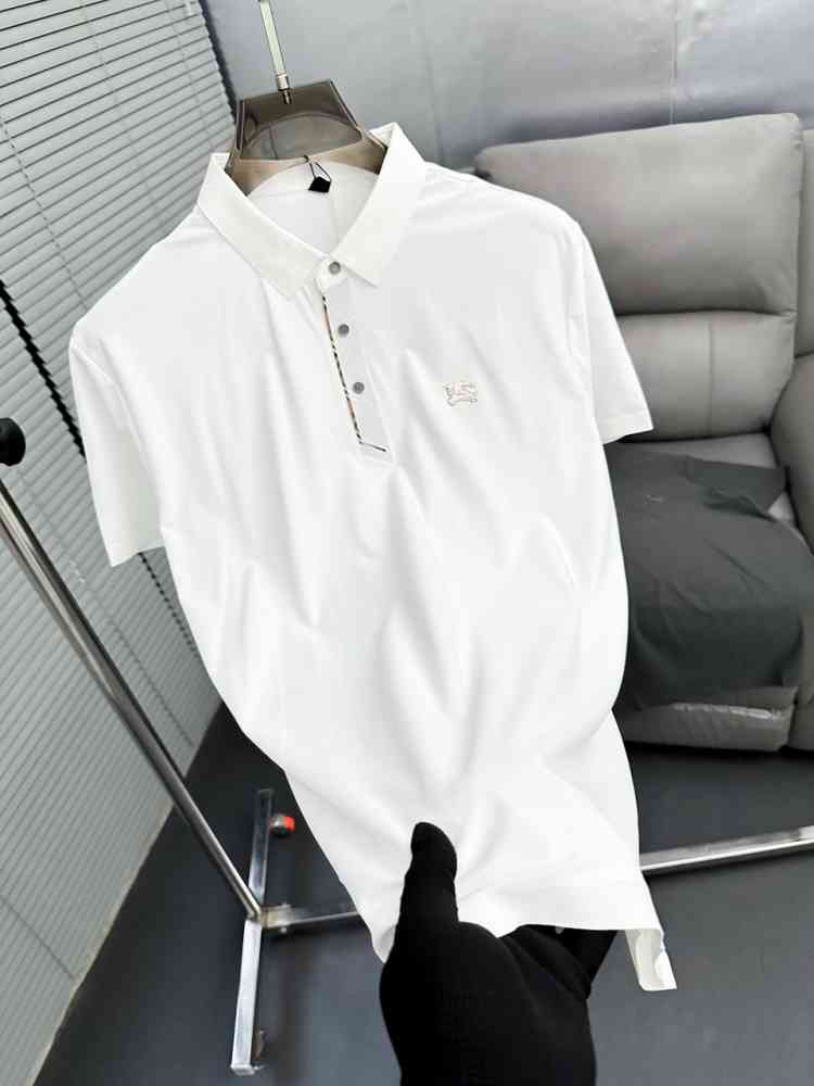 Burberry White Premium Exclusive Polo T-shirt-thumb-1