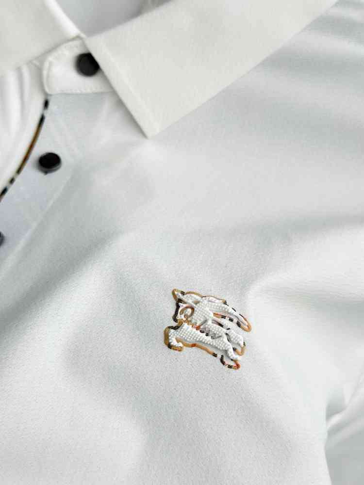 Burberry White Premium Exclusive Polo T-shirt-thumb-3