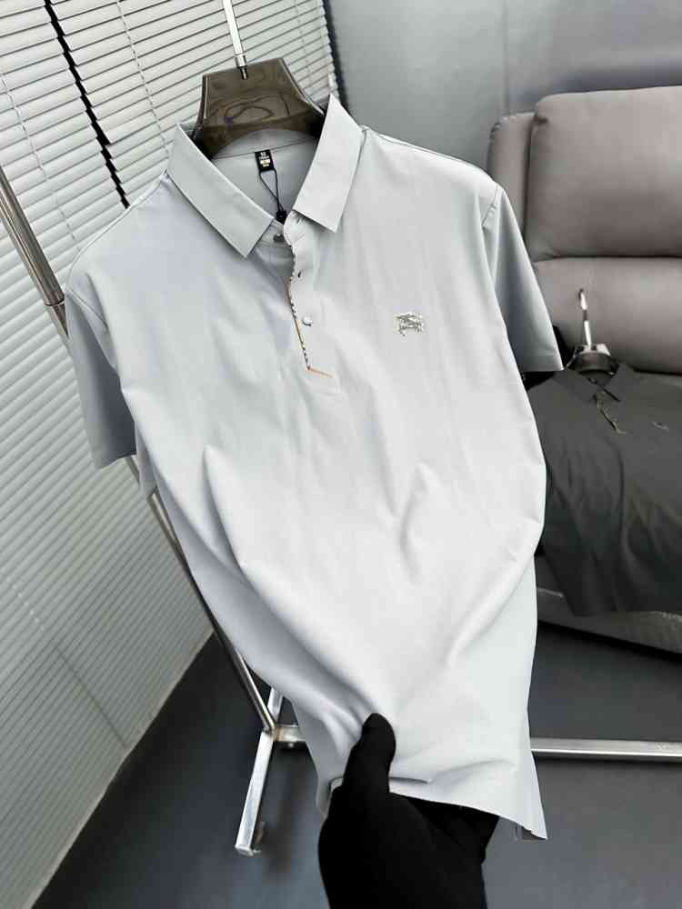 Burberry Grey Premium Exclusive Polo T-shirt-thumb-1
