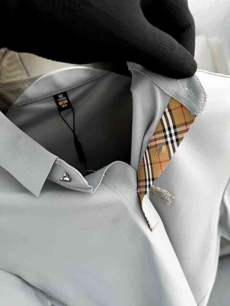 Burberry Grey Premium Exclusive Polo T-shirt-thumb-2