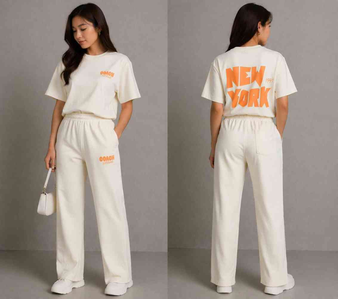 White Coach Pink Premium Quality Co-ord Set
