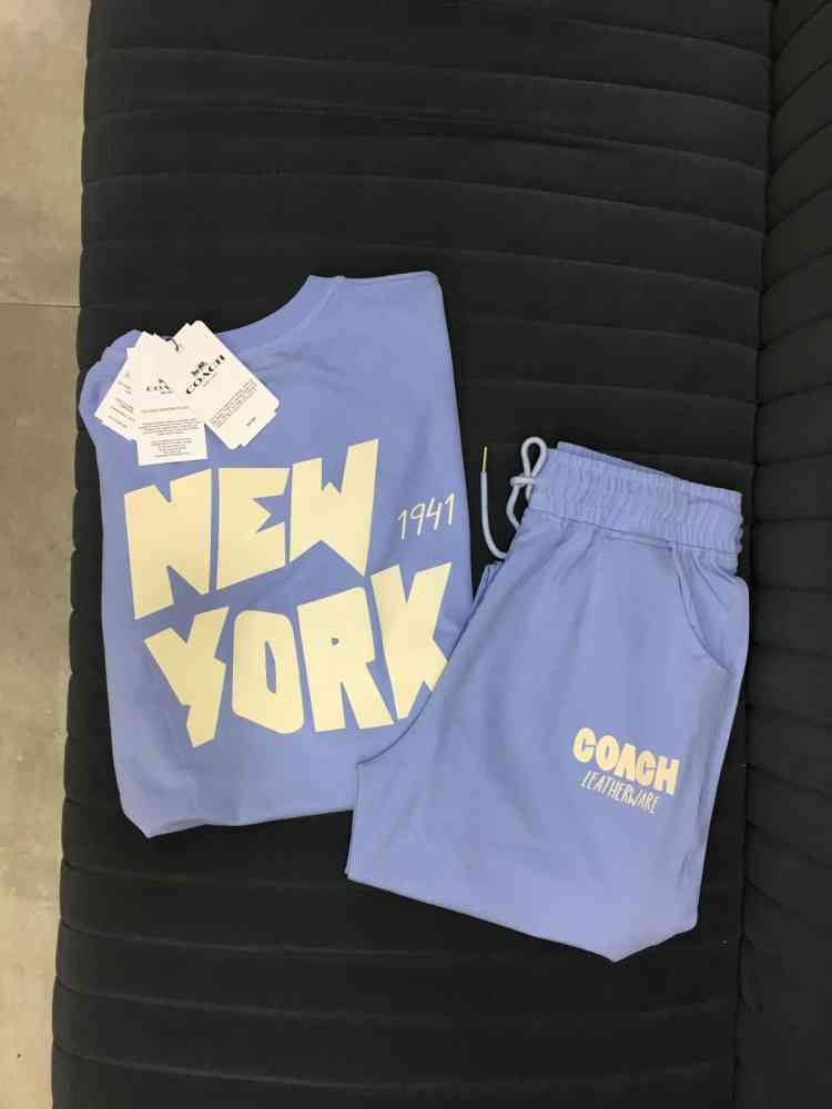 Sky Blue Coach Pink Premium Quality Co-ord Set