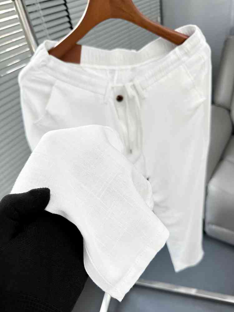 Loro Piana White Premium Quality Pants-thumb-4