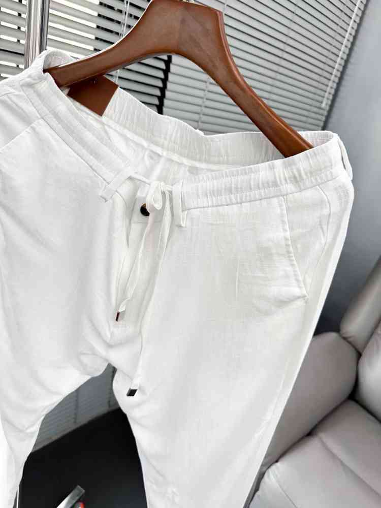Loro Piana White Premium Quality Pants-thumb-2