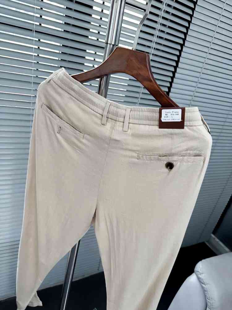 Loro Piana Cream Premium Quality Pants-thumb-3