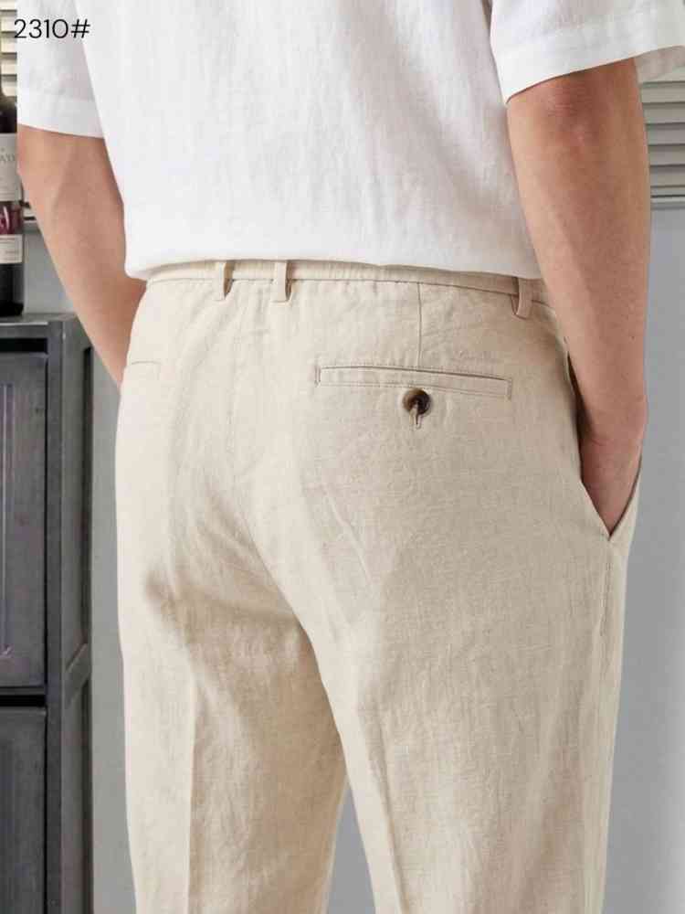 Loro Piana Cream Premium Quality Pants-thumb-4