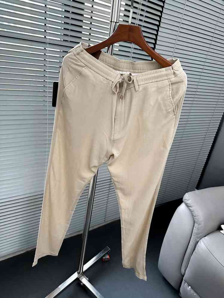 Loro Piana Cream Premium Quality Pants-thumb-1