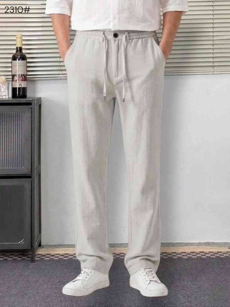 Loro Piana Grey Premium Quality Pants-thumb-0