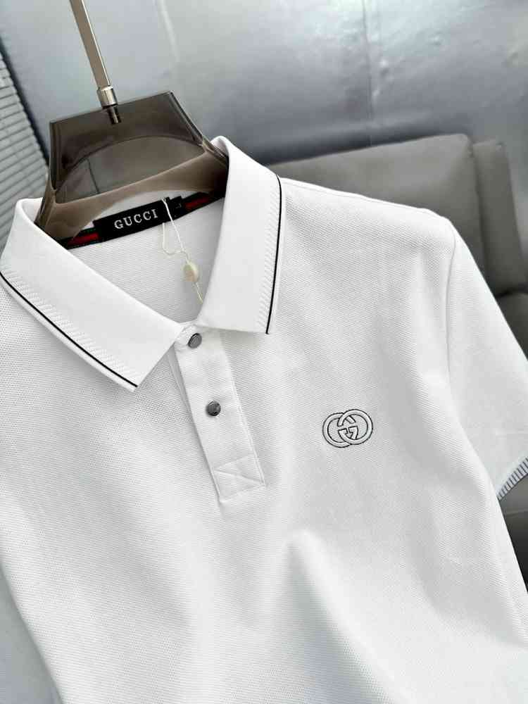 Gucci White Premium Quality Polo T-shirt-thumb-3