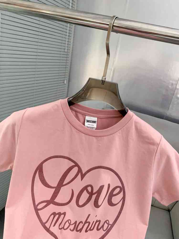 Moschino Pink Premium Quality Women T-shirt-1