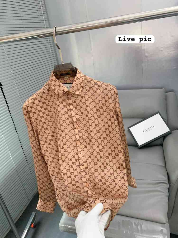 Gucci Brown Premium Quality Cotton Shirt-thumb-1