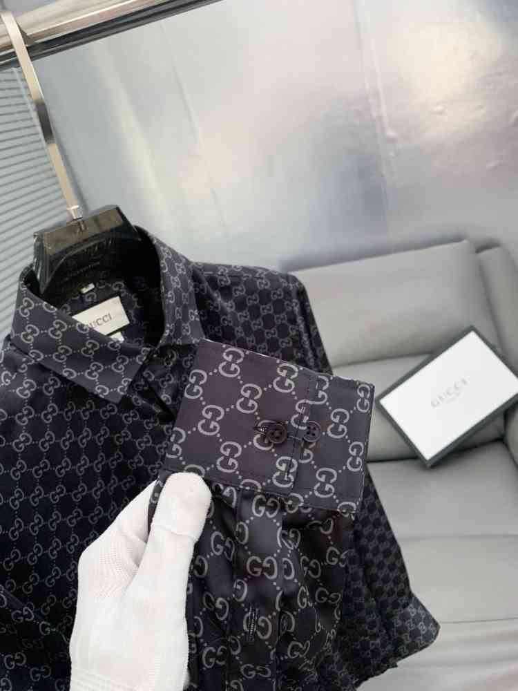 Gucci Black Premium Quality Cotton Shirt-thumb-3