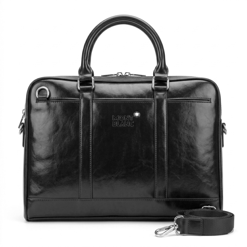 Montblanc Meisterstück Solitaire Black Leather Bag-thumb-0