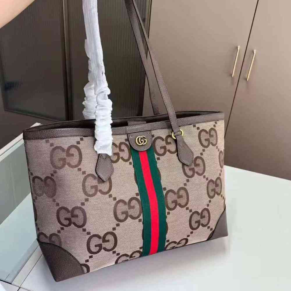 Gucci Ophidia Jumbo Brown Tote Bag-thumb-0