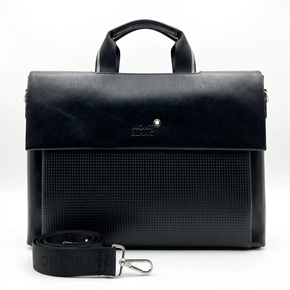 Black Montblanc Brown Laptop Bag 3301-9A