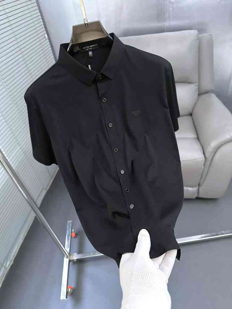 Emporio Armani Black Premium Quality Short Sleeve Shirt-2