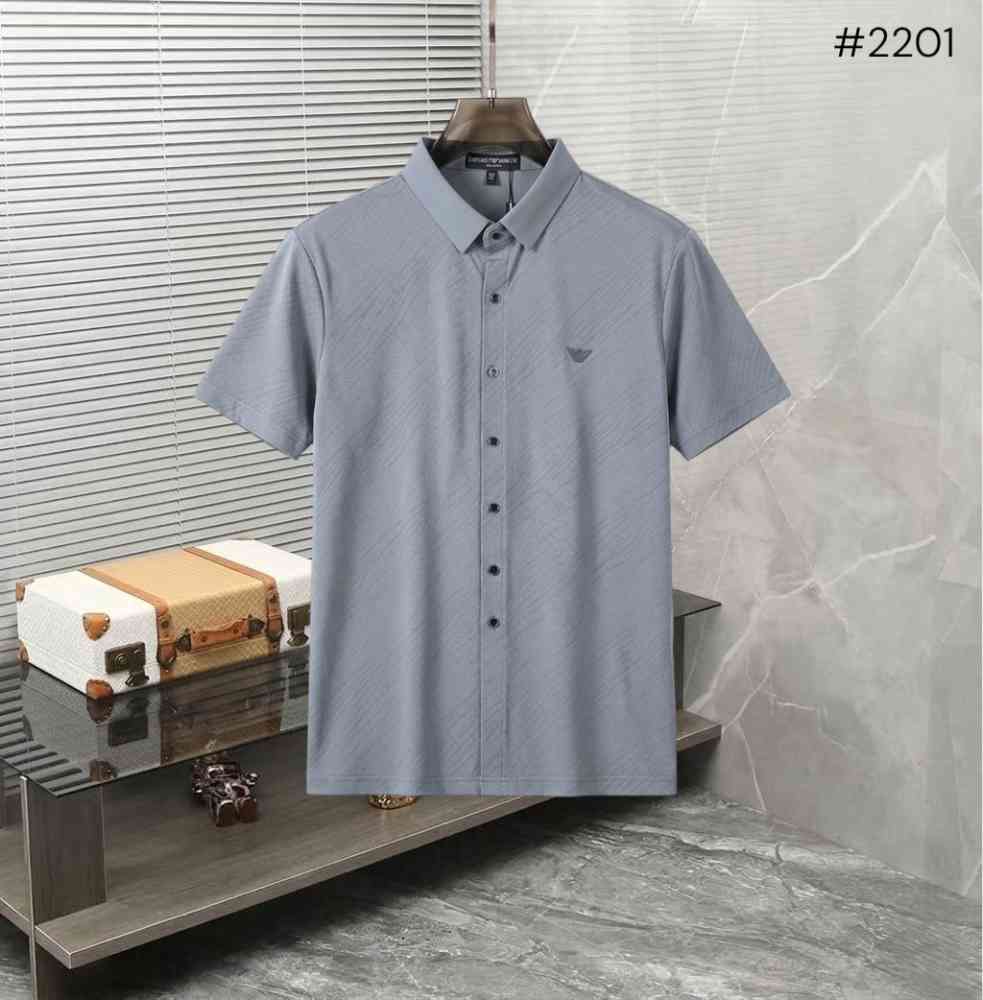 Grey Emporio Armani White Premium Quality Short Sleeve Shirt