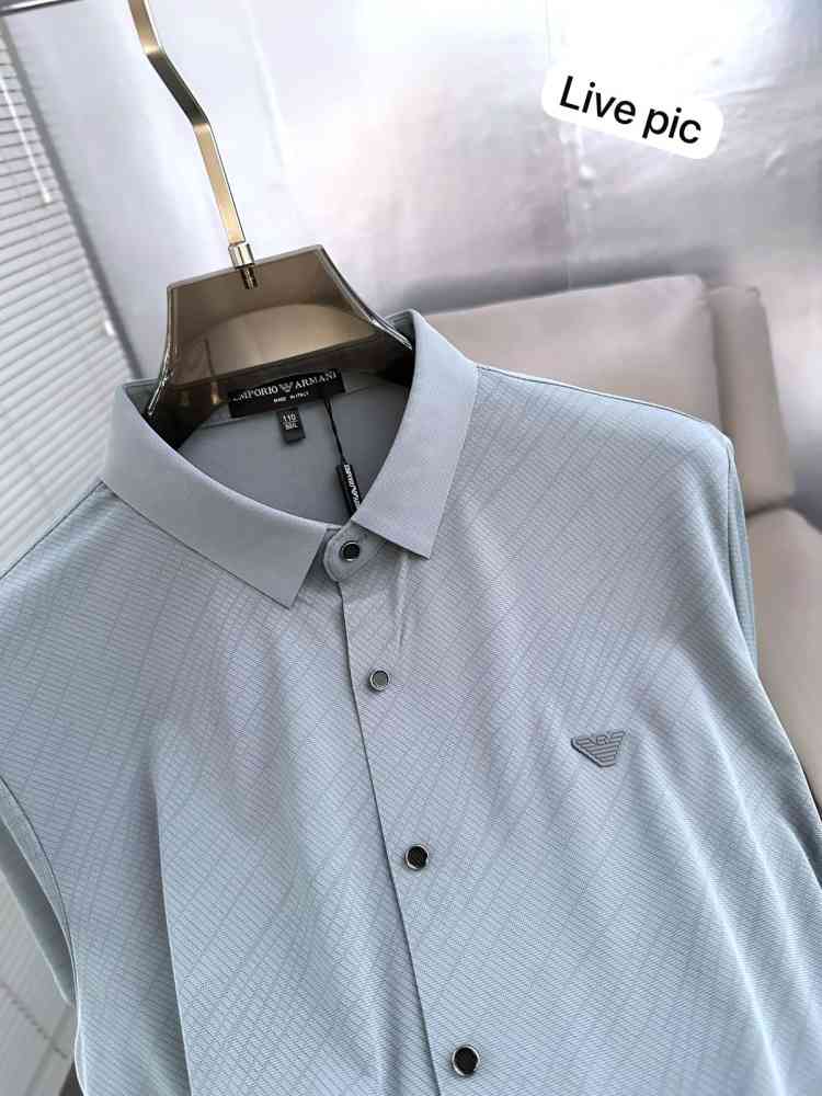 Emporio Armani Grey Premium Quality Short Sleeve Shirt-3