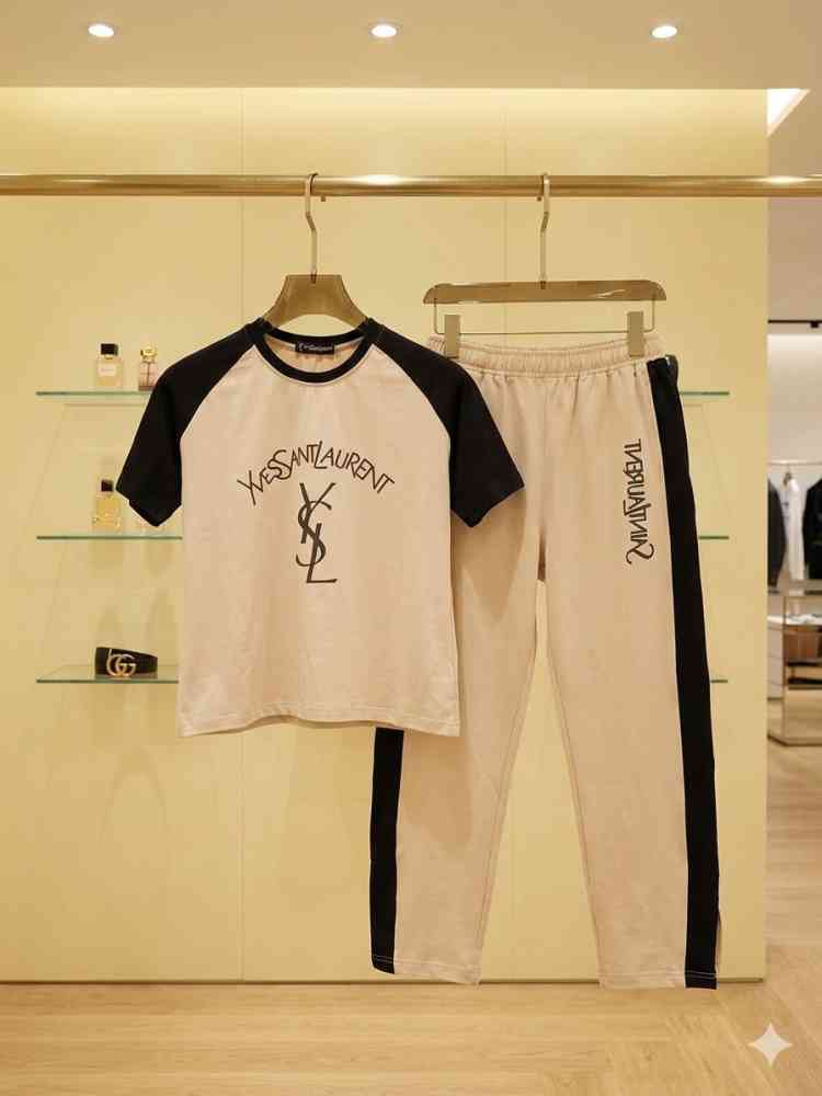 Ysl Cream Premium Quality Co-ord Set-1