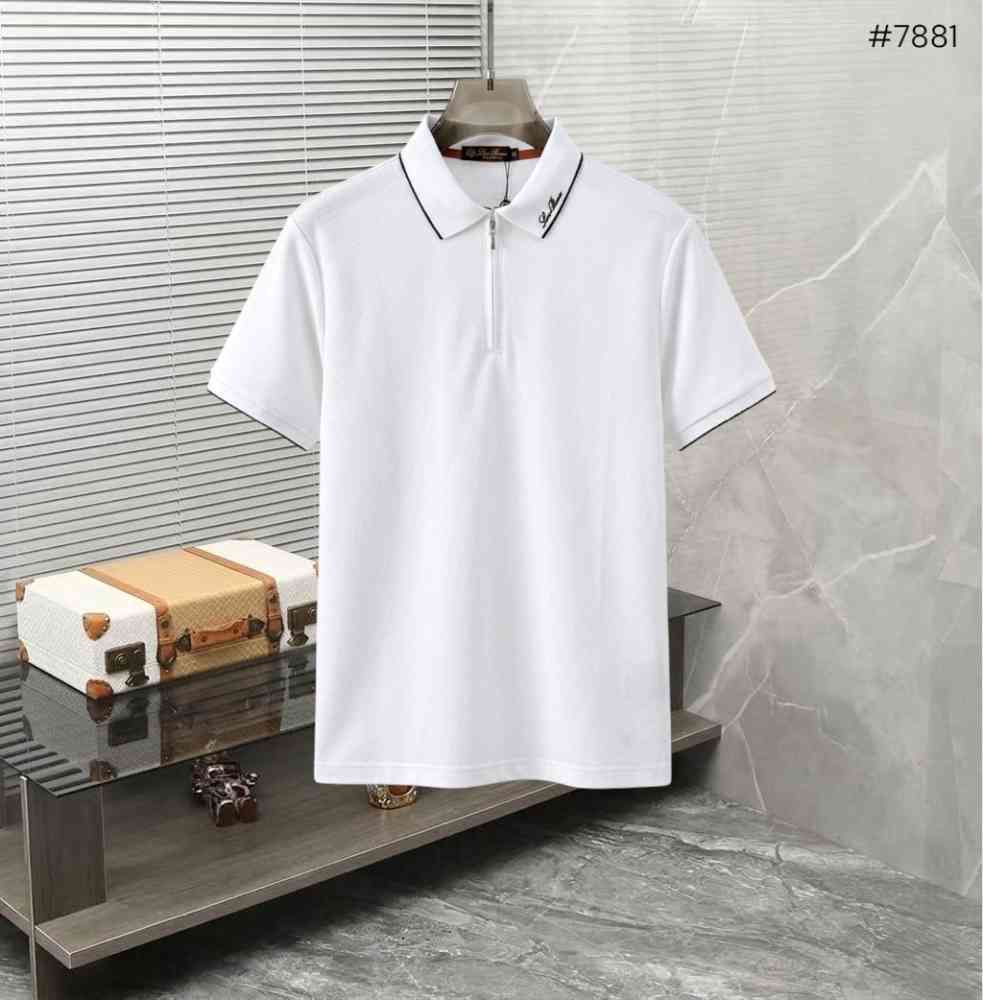 White Loro Piana Blue Premium Quality T-Shirt