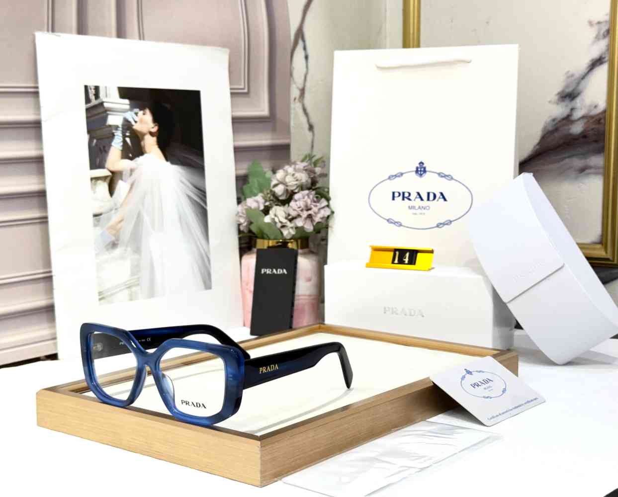 Blue Prada Yellow Luxury Sunglasses