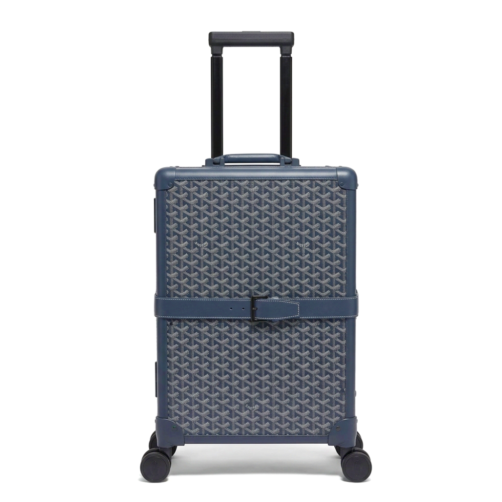 Navy Blue Goyard Bourget PM Green Trolley Bag