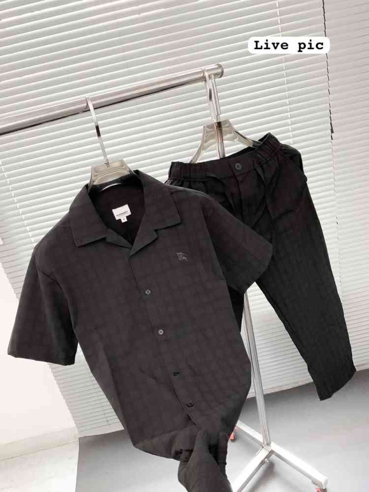 Burberry Black T-shirt Premium Quality Co-ordinates-5