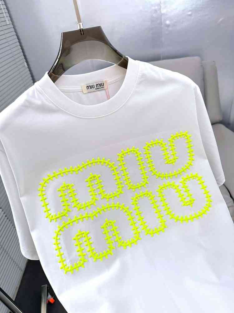 Miu Miu White Premium Collar T-shirt-2