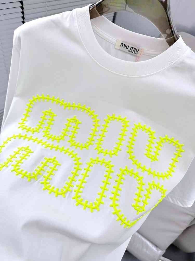 Miu Miu White Premium Collar T-shirt-3