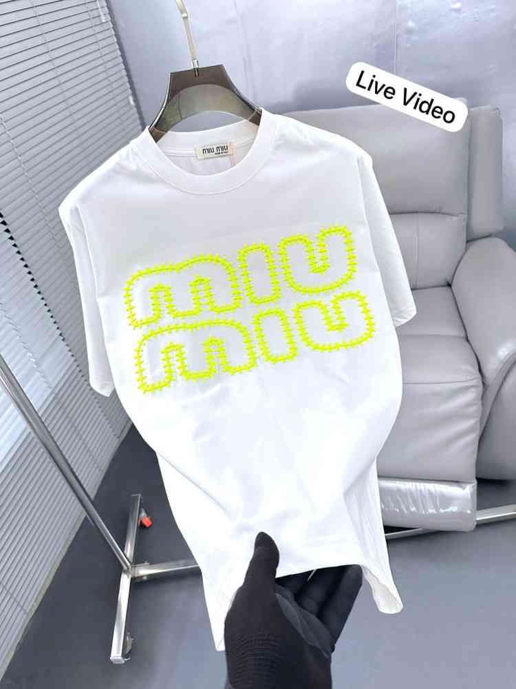 Miu Miu White Premium Collar T-shirt-1