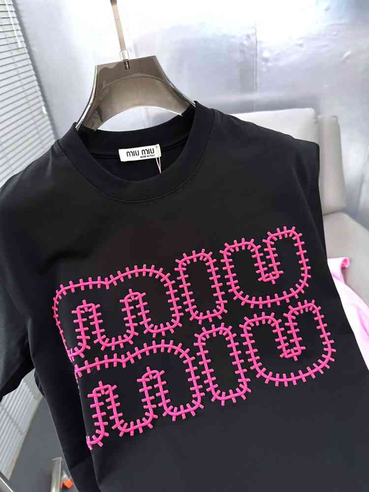 Miu Miu Black Premium Collar T-shirt-3