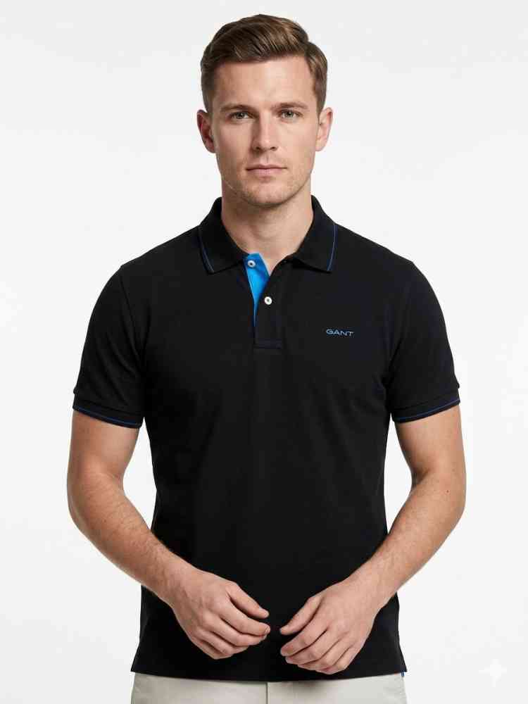 Black Gant White Premium Quality T-shirt