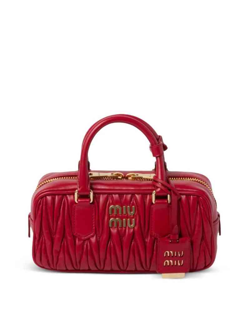 Miu Miu Arcadie Matlasse Red Nappa Handbag-thumb-1