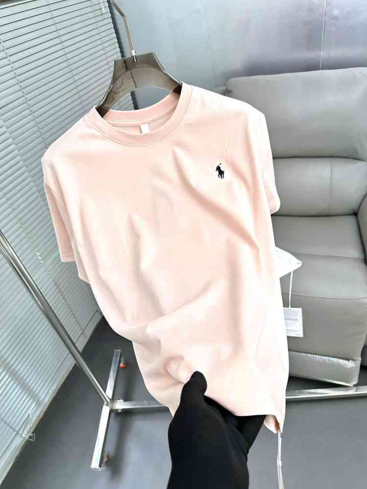 Ralph Lauren Pink Premium Collar T-shirt-thumb-3