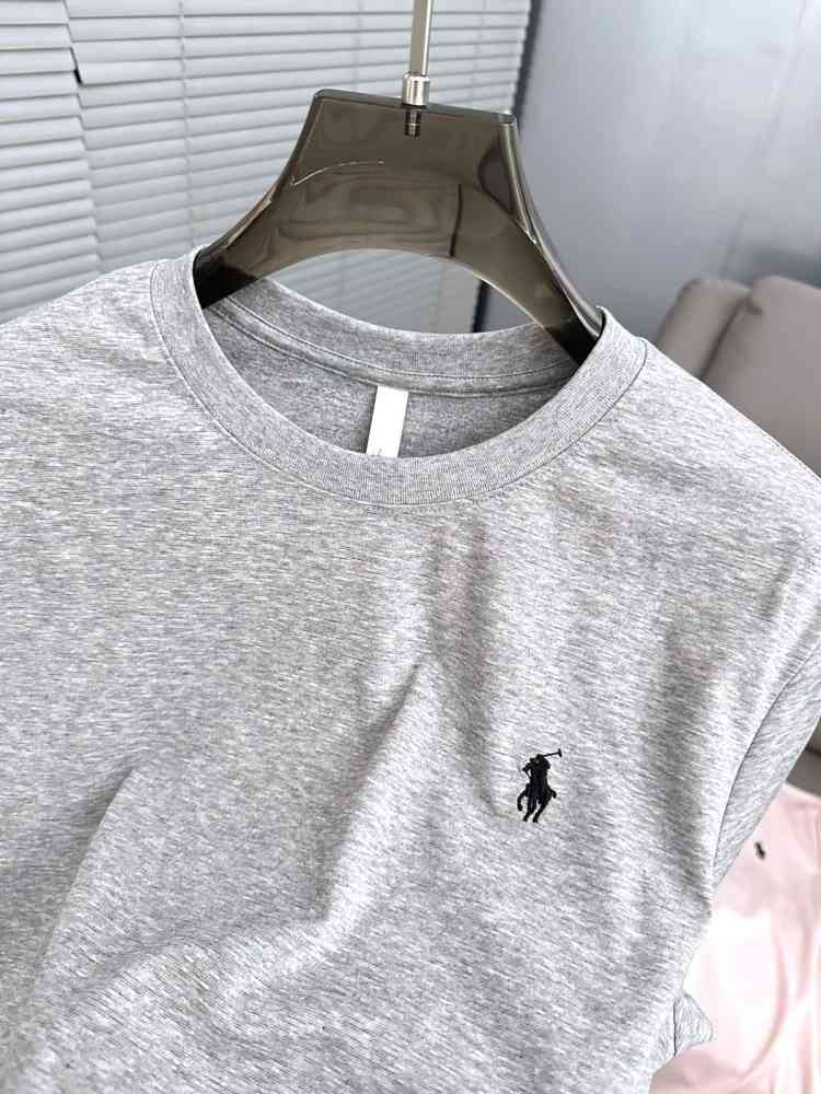 Ralph Lauren Grey Premium Collar T-shirt-thumb-3