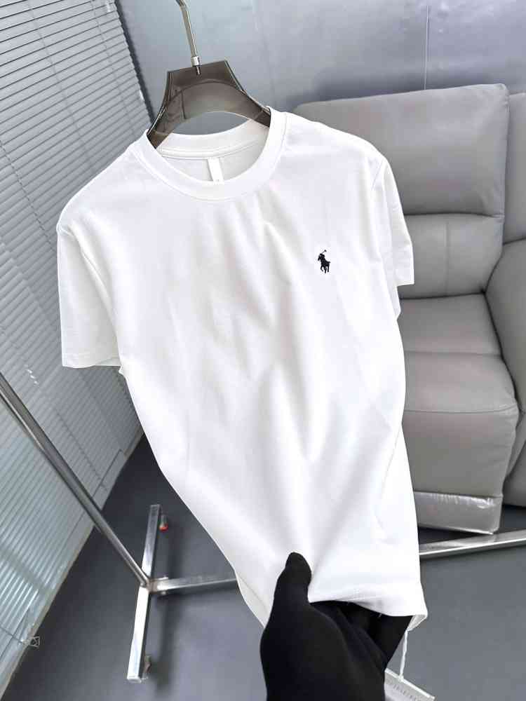 Ralph Lauren White Premium Collar T-shirt-thumb-3