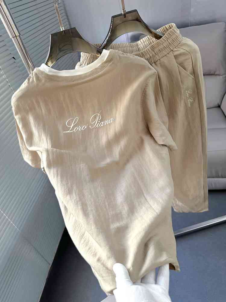 Loro Piana Brown T-shirt Premium Quality Co-set-1