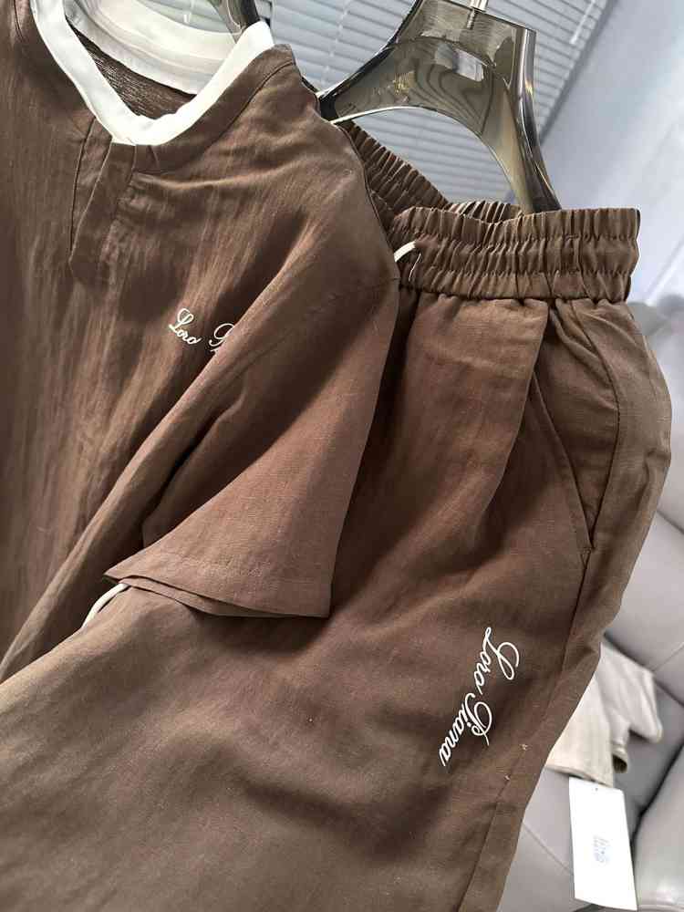 Loro Piana Dark Brown T-shirt Premium Quality Co-set-2