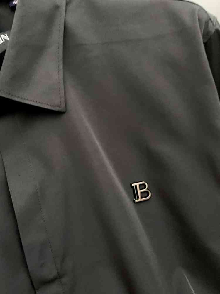 Balmain Embroidered Black Premium Cotton Shirt-2