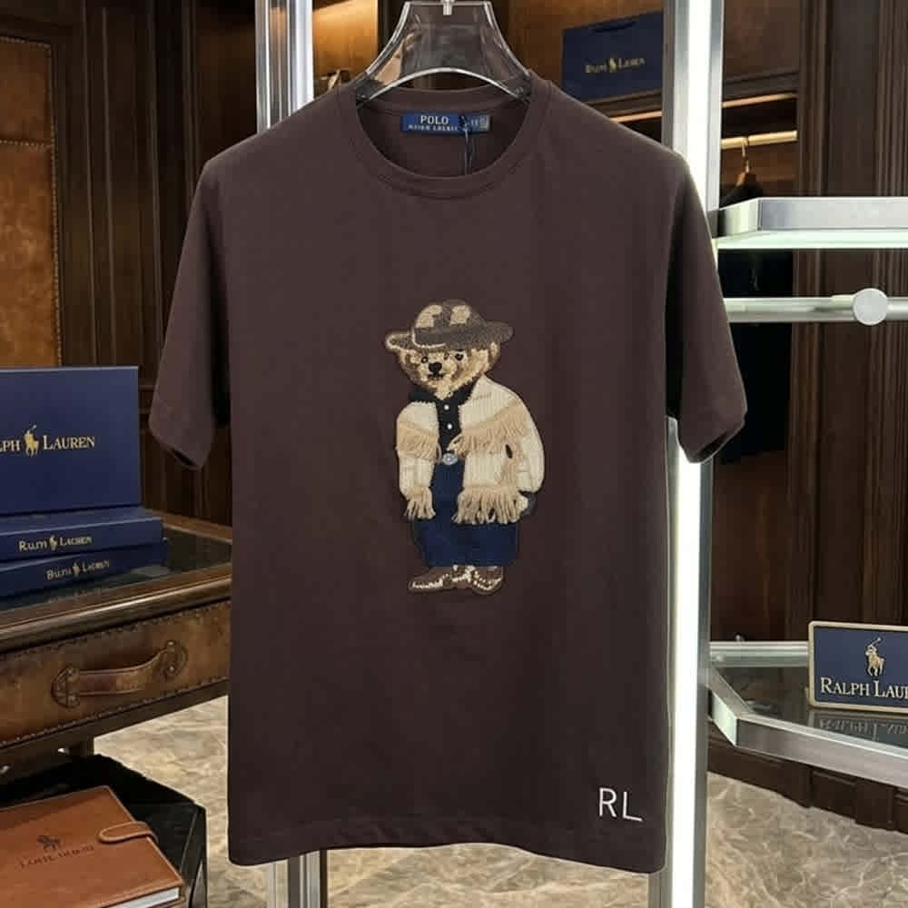 Ralph Lauren Brown Polo Bear Cotton Jersey T-Shirts-thumb-1
